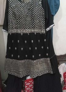 Diwali offer festive wedding Black frock sharara