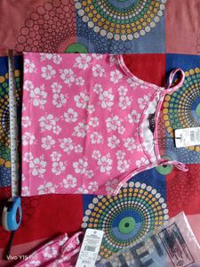 Pink Floral Spaghetti Strap Top
