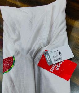 White T-Shirt with Watermelon Design