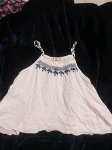 White Embroidered Cami Top
