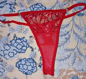 Red Lace Thong Panty