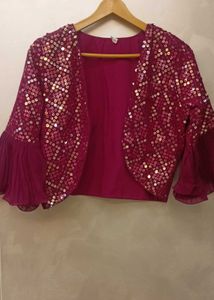 frill gown with tikki work koti