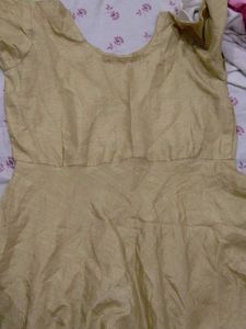 Golden Ethnic gher frock