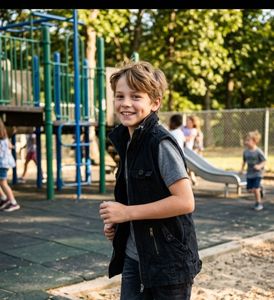 Boys Black Sleeveless Vest