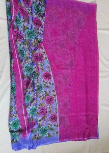 Lavender color Floral Print saree