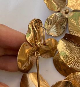 Golden Flower Drop Earrings