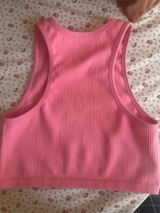Ribbed Candy Pink Cropped Tank Top
