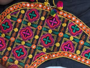 Traditional Black Kutchi Mirror-Work Ethnic Koti /