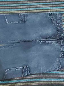 Blue Denim Cargo Pants