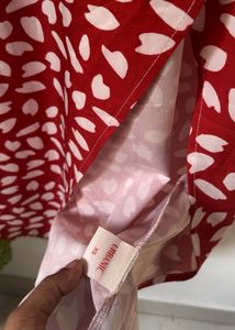 Red Floral Print Midi Dress