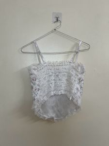 Floral Lace Trim Camisole Top