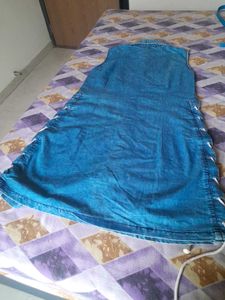 Denim Sleeveless Shirt Dress