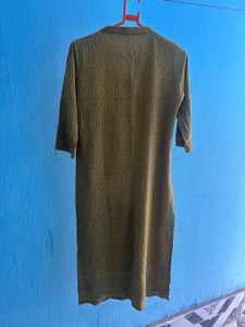 Embroidered Mustard Yellow Kurta