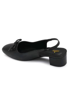 Aroom Black Slingback Bow Flats