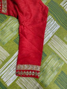 Elegant Embroidered Cream &amp; Red Lehenga Choli
