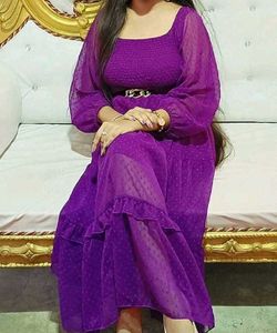 Flowy Purple Ruffled Dress