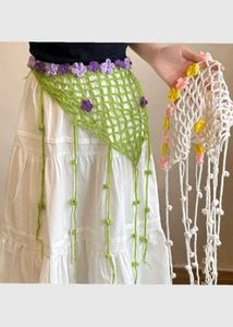 Boho Crochet Flower Scarf/Wrap