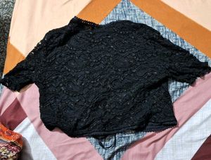 Elegant Black Lace Bolero Crop Shrug