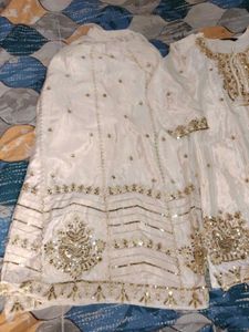 🤍Elegant White Lehenga kurta Set✨