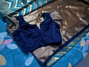 silk saree with stiched boluse