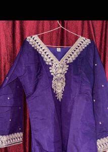Embroidered Royal Blue Kurta