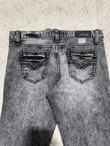 Womens Acid Wash Flare Jeans
