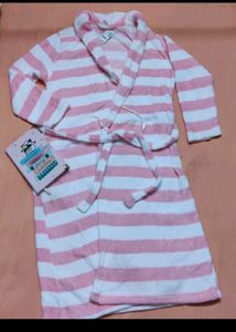 Cozy Pink Stripe Bathrobe