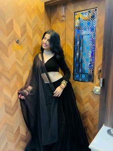 Elegant Brown Velvet Lehenga Choli FUL SET