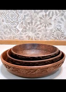 New Wooden Bowls Set Of 3