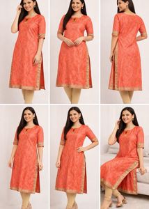 Elegant Ethnic Kurta Orangish Color
