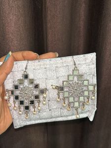 Mirror Work Dangle Earrings