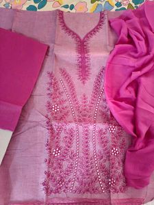 cotton pink kurta set dress material