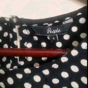 Chic Polka Dot Cold Shoulder Top