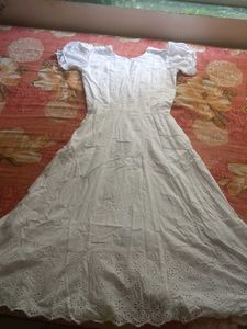 White Broderie Anglaise Midi Dress