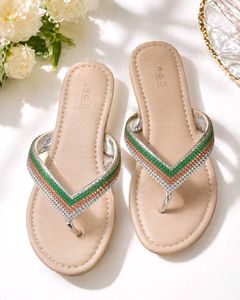 🟩◻🟧 Original INC.5 Crystal Slide Sandals