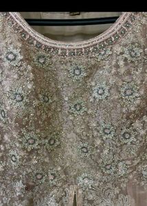 Shrug Pettern Layered Dimond Work Gown