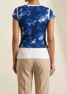 the cloud tie-dye rhinestone tie-waist top