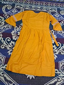 Nyra Cut Kurta Set IN Pretty Mustard Color