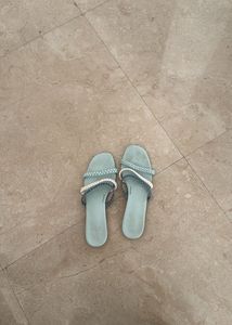 Braided Strap Blue Flats