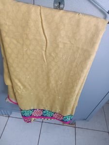 Yellow Black Saree