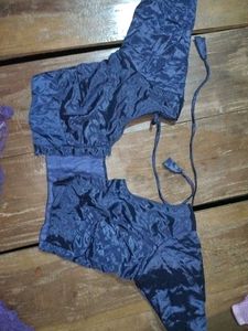 Crepe Embroidered Purple Blouse