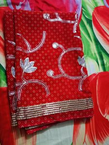 This New Beautiful Double Colour Bandhani Saree