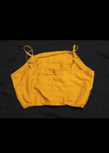 Mustard Crop Top &amp; Flare Pant Set