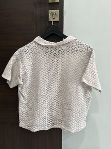 Crochet Lace Button-Up Top