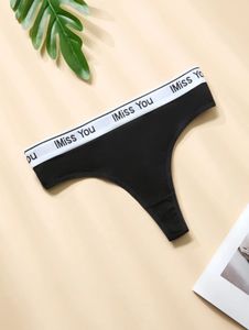 Savana Black Thong "IMiss You"