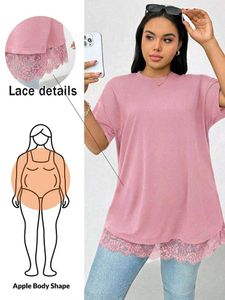Pink Lace Trim Top(XL)