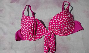 Pink Polka Dot Bikini Top bra