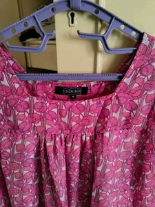Chic Pink Floral Sheer Tunic