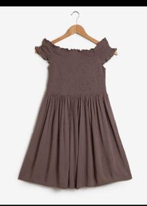 Brown Off-Shoulder Mini Dress