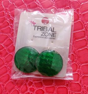 Premium Jade Green Glass Finish Studs